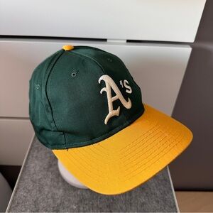 Vintage Oakland A’s Snapback Hat Green Yellow MLB Baseball Cap Triple A - Adult